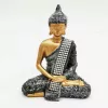 Esoterika - Statua Buddha Thai in preghiera con manto argento e brilla