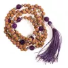 Esoterika - Mala Rudraksha e Ametista con fiocco viola -- 0.5 cm