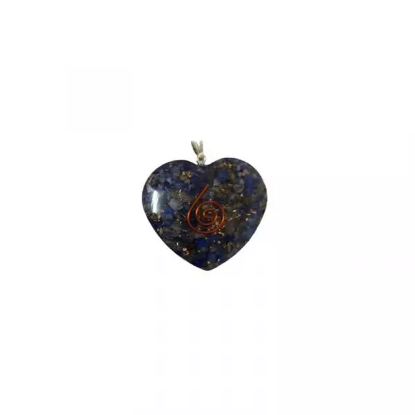 Esoterika - Orgonite Ciondolo Lapislazuli a forma di cuore -- 3,7 Cm