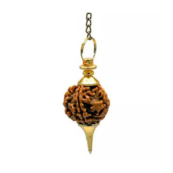 Esoterika - Pendolo Color Oro Con Rudraksha -- 10 G- 4,5 Cm