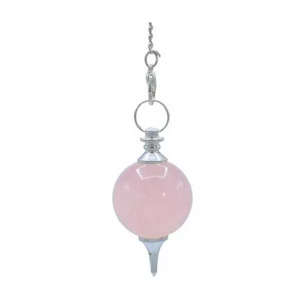 Esoterika - Pendolo Quarzo Rosa Catena Dei Chakra -- 24 G- 4,5 Cm