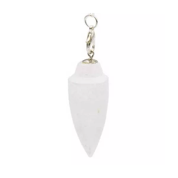 Esoterika - Pendolo Selenite Con Catenella Dei Chakra - 22 G- 4 Cm