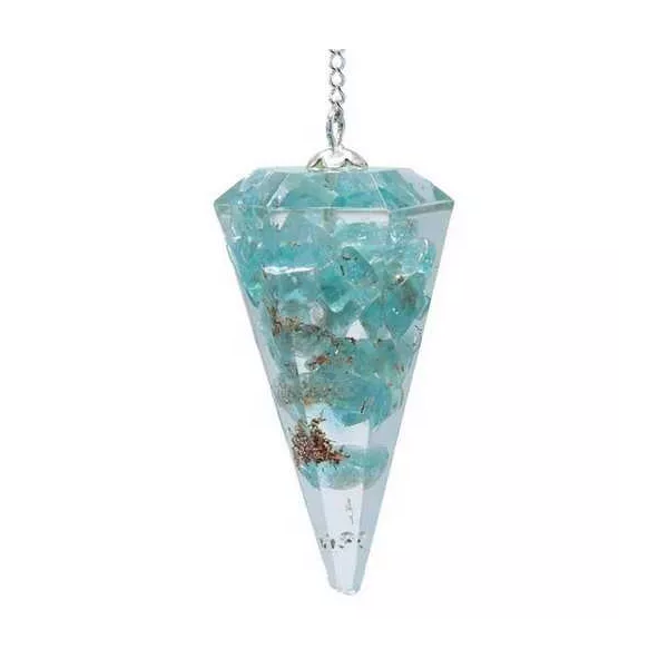 Esoterika - Orgone Pendolo Apatite Sfaccettato Appuntito -- 11 G- 4 Cm