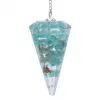 Esoterika - Orgone Pendolo Apatite Sfaccettato Appuntito -- 11 G- 4 Cm