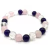 Esoterika - Bracciale Ametista Cristallo Quarzo Rosa Perle 8mm