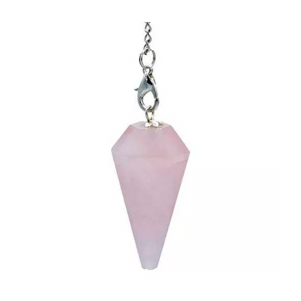 Esoterika - Pendolo Quarzo Rosa Con Catenina Dei Chakra -- 16 G- 3-4 C