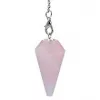 Esoterika - Pendolo Quarzo Rosa Con Catenina Dei Chakra -- 16 G- 3-4 C