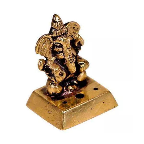 Esoterika - Porta incenso Ganesha Bronzo -- 54 G- 4,5 Cm