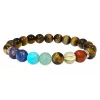 Esoterika - Bracciale Occhio di Tigre 7 chakra perle A 8mm