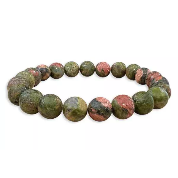 Esoterika - Bracciale Unakite perle 8mm