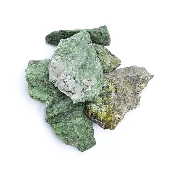 Esoterika - Quarzo verde con diopside Grezza singola Pietra, misura ±3