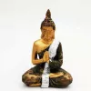 Esoterika - Statua Buddha Thai in preghiera con manto oro/argento/bron