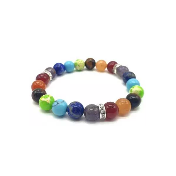 Esoterika - Bracciale 7 Chakra 1- mix perle 8mm